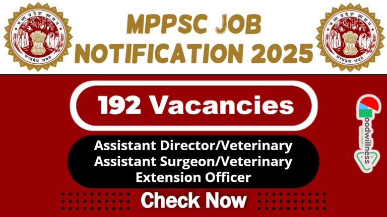 MPPSC Job Recruitment 2025 | MPPSC Invites 192 Assistant Director Vacancy, Apply Now
