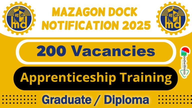 Mazagon Dock Ship Builders Limited (MDL) Recruitment 2025 | Apply 200 Apprenticeship Training Vacancy, Check Now