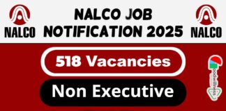 NALCO Job Recruitment 2025 | NALCO Invites 518 Non Executive Vacancy, Apply Now