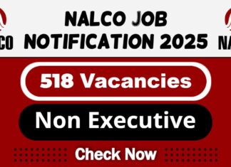 NALCO Job Recruitment 2025 | NALCO Invites 518 Non Executive Vacancy, Apply Now