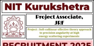 NIT Kurukshetra Recruitment 2025 | Apply Project Associate, JRF Vacancies, Check Eligibility
