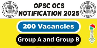 OPSC Job Notification 2025 | OPSC Invites 200 Group A and Group B OCS Vacancy, Apply Now