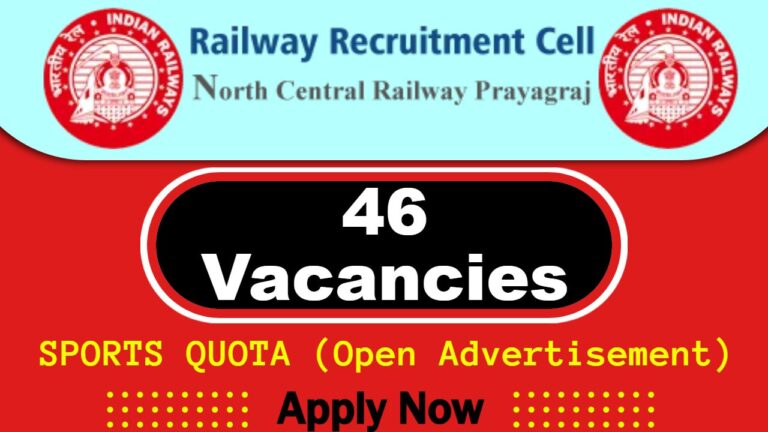 RRC NCR Job Recruitment 2025 | RRC NCR Invites 46 SPORTS QUOTA Vacancy, Apply Online