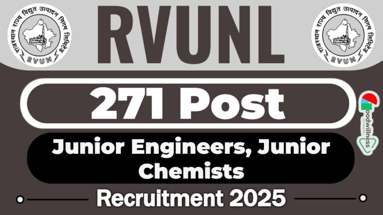 RVUNL JE Recruitment 2025 | 270 Junior Engineers, Junior Chemists Vacancy, Check Notification