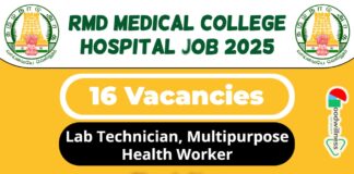 Ramanathapuram Medical College Hospital Job 2025 | Apply Now 16 Lab Technician, Multipurpose Health Worker Post