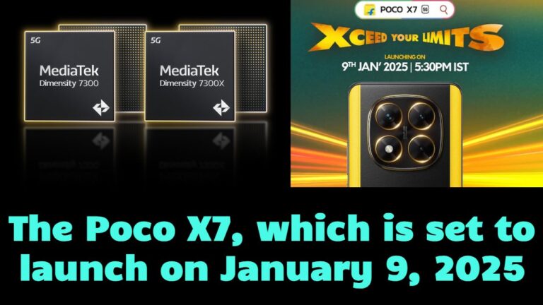 The Poco X7, which is set to launch on January 9, 2025