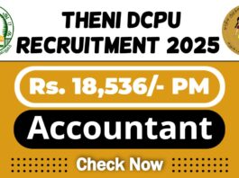 Theni DCPU Job Recruitment 2025 | Theni DCPU Invites Accountant Vacancy, Apply Now