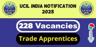 UCIL India Job Recruitment 2025 | UCIL Invites 228 Trade Apprentices Vacancy, Check Now