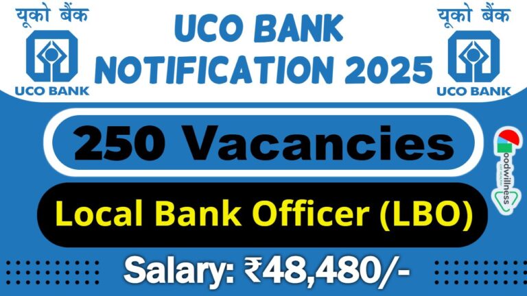 UCO Bank Recruitment 2025 | 250 Local Bank Officer (LBO) Vacancy, Apply Online