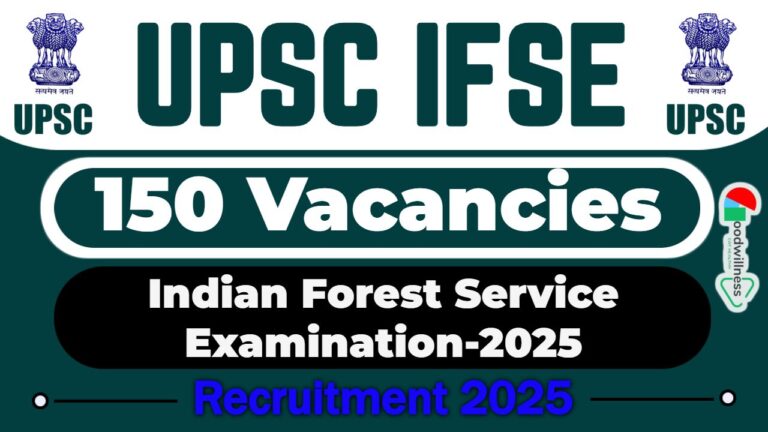 UPSC Indian Forest Service Job 2025 | 150 Indian Forest Service Examination Post, Check Notification