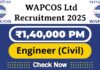 WAPCOS Limited Job Recruitment 2025 | WAPCOS Invites 29 Engineer (Civil) Vacancy, Apply Now
