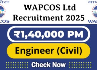 WAPCOS Limited Job Recruitment 2025 | WAPCOS Invites 29 Engineer (Civil) Vacancy, Apply Now