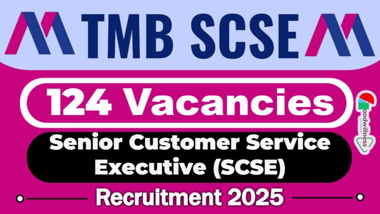 TMB SCSE Recruitment 2025 | 124 Senior Customer Service Executive Vacancy