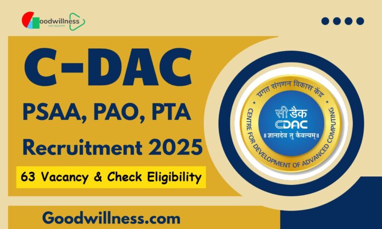 C-DAC Group A Recruitment 2025 | 63 Scientist Vacancy, Check Notification