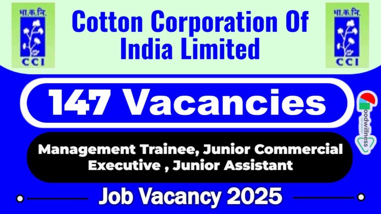 Cotton Corporation Of India Recruitment 2025 | 147 Junior Commercial Executive Vacancy, Apply Online!  