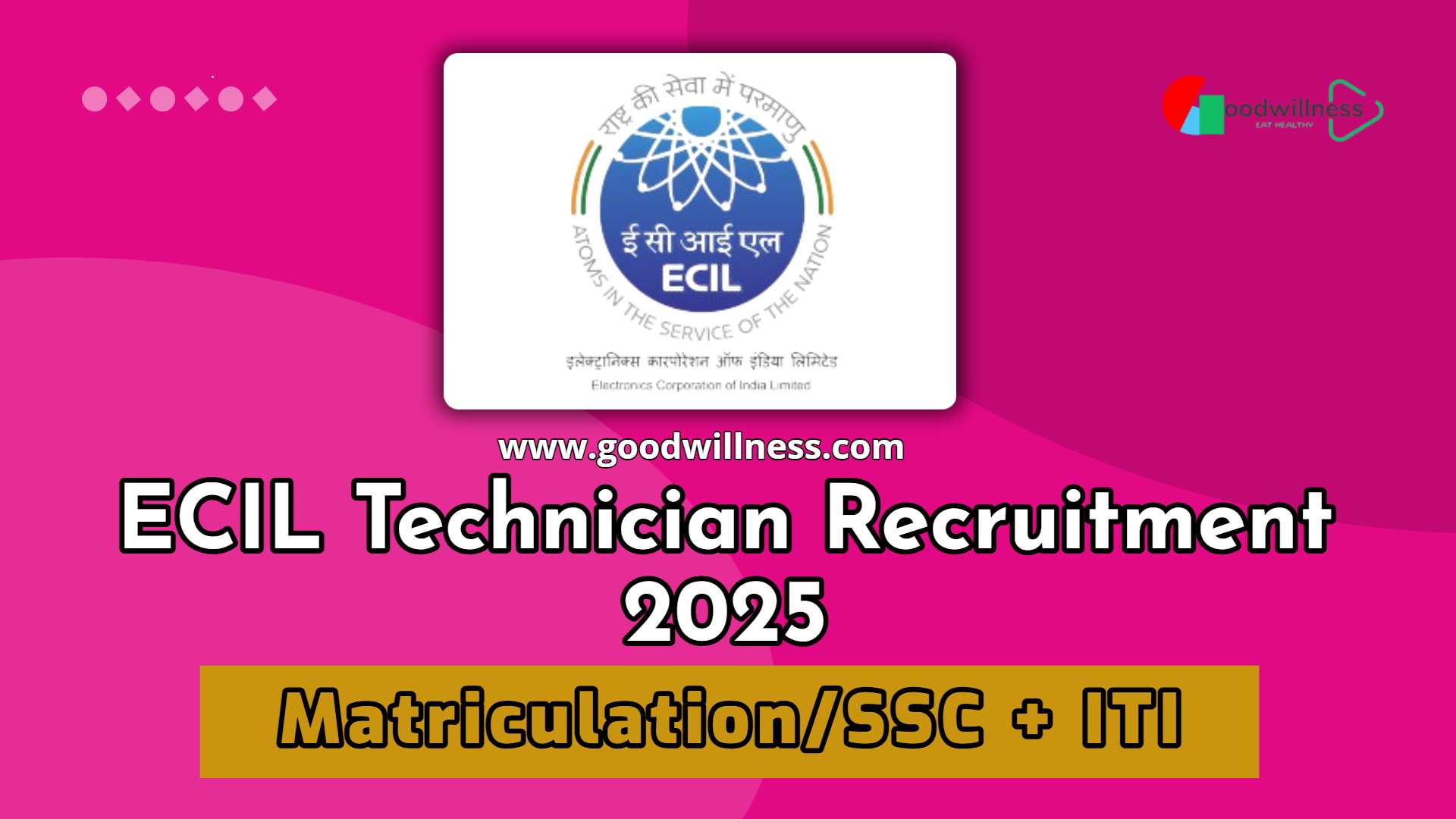 ECIL Technician Recruitment 2025