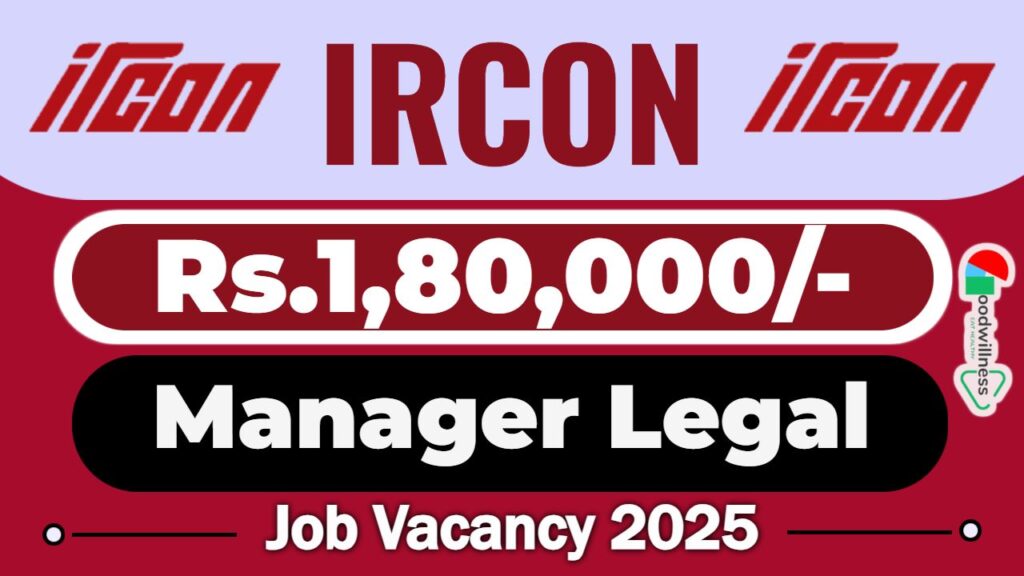 IRCON Manager Legal Recruitment 2025