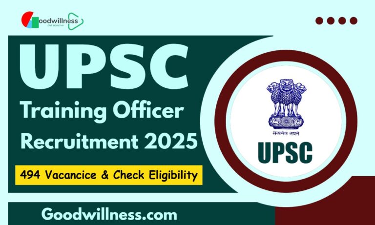 UPSC Officers Recruitment 2025 | 494 Training Officer Vacancy, Check Notification