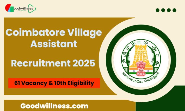 Coimbatore Revenue Dept Recruitment 2025 | 61 Village Assistant Role, 10th Pass Job