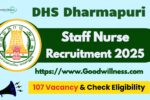 DHS Dharmapuri Staff Nurse Recruitment 2025