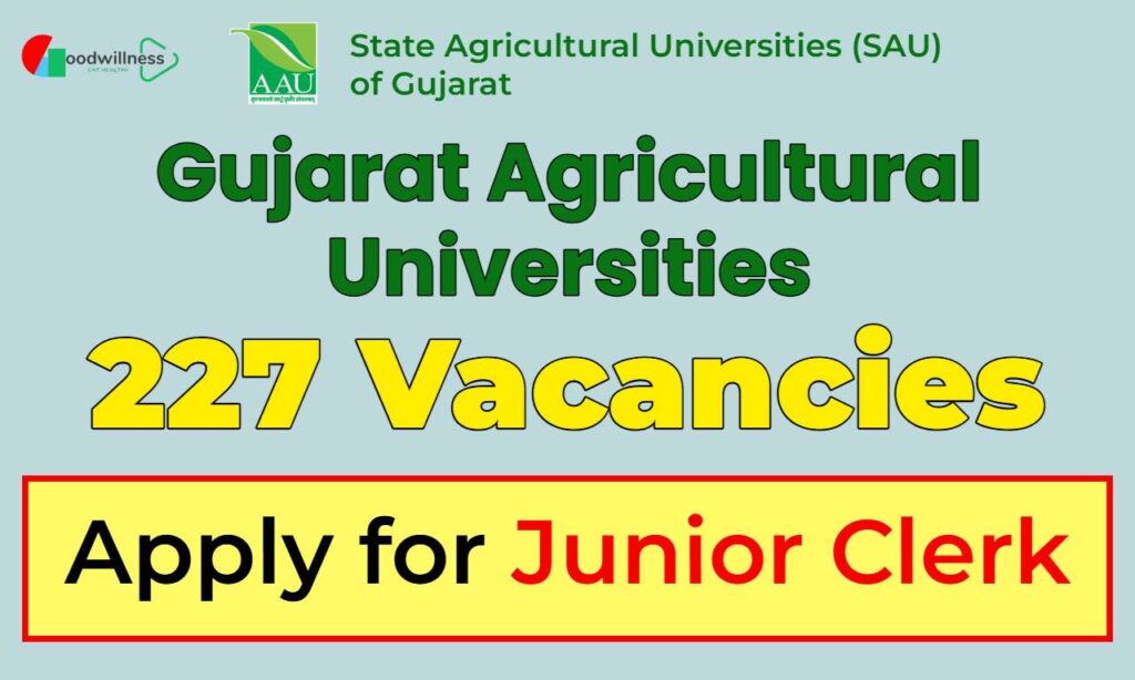Gujarat Agricultural Universities Junior Clerk Recruitment 2025