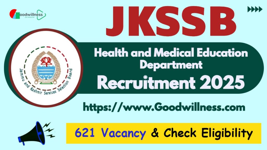 JKSSB Health and Medical Education Recruitment 2025