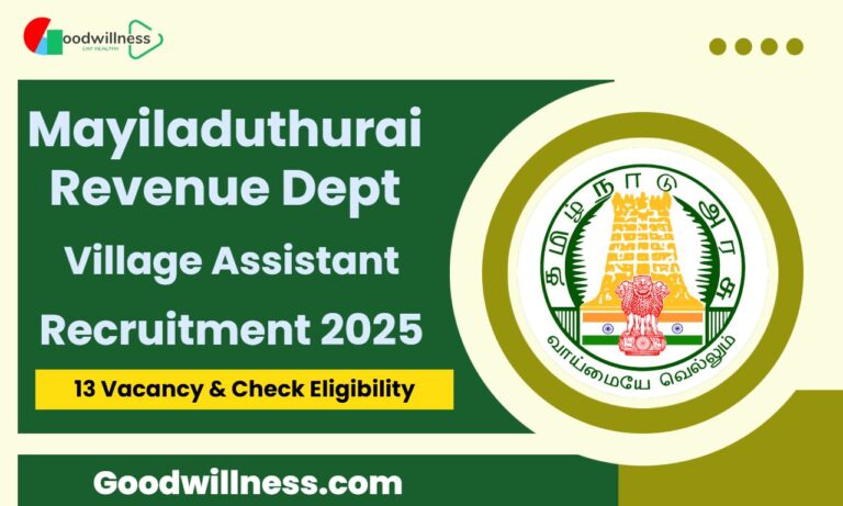 Mayiladuthurai Revenue Dept Recruitment 2025 | Apply 13 Village Assistant vacancy