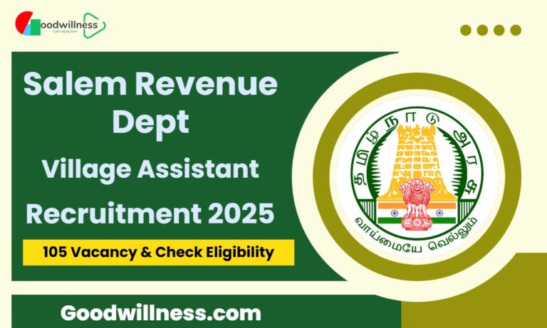 Salem Revenue Department Recruitment 2025 | Apply 105 Village Assistant Vacancy