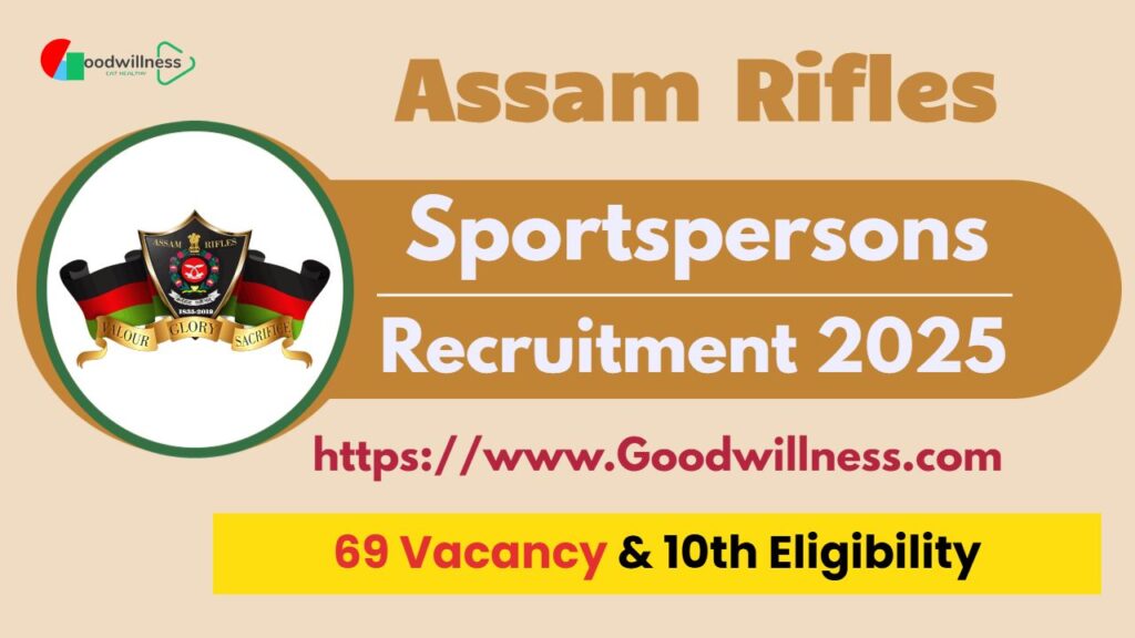Assam Rifles Meritorious Sportspersons Recruitment Rally 2025