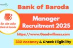 Bank of Baroda Manager Recruitment 2025