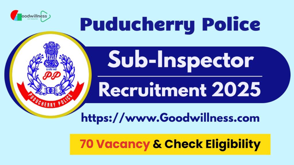 Puducherry Police SI Recruitment 2025
