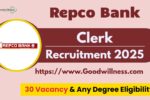 Repco Bank Clerk Recruitment 2025