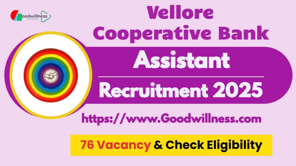 Vellore Cooperative Bank Recruitment 2025