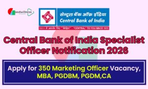Central Bank of India Specialist Officer Notification 2026
