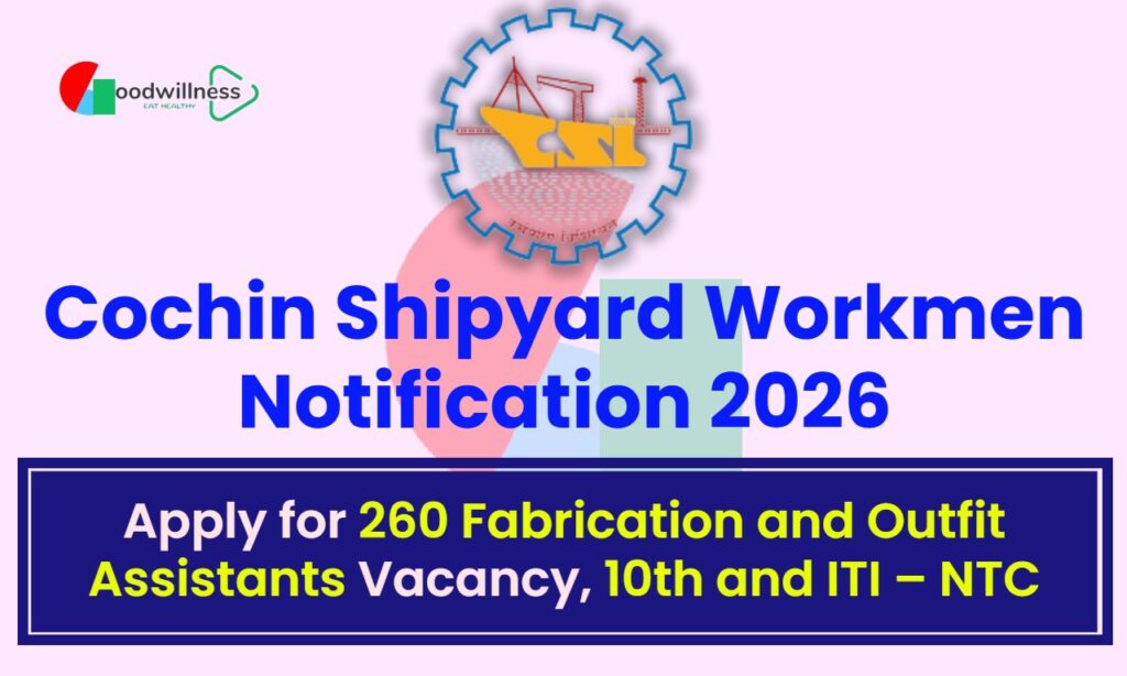 Cochin Shipyard Workmen Notification 2026