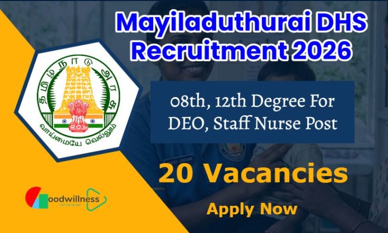 Mayiladuthurai DHS Recruitment 2026 | 20 Staff Nurse Post, Apply Now