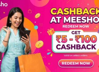 Cashback at Meesho Redeem Now Cashback at Meesho Redeem Now